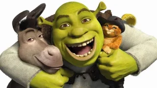 Shrek insieme ai suoi amici gatto e ciuchino